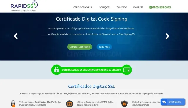 Rapidssl.com.br website