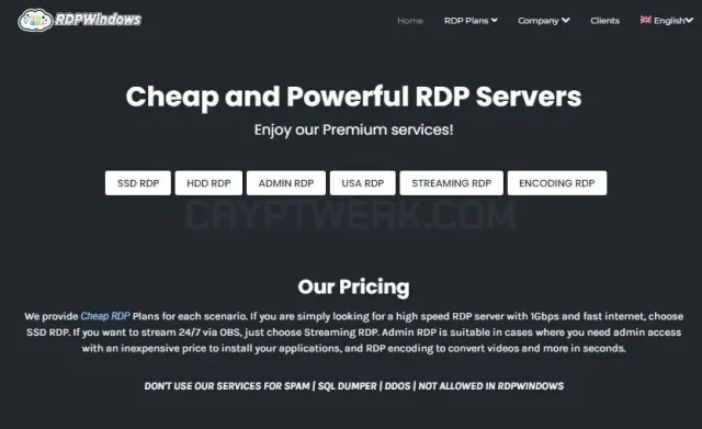 RDP Windows website