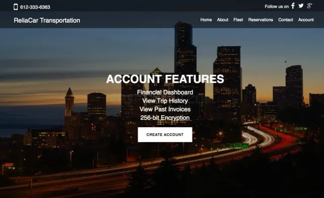 ReliaCar Transportation website