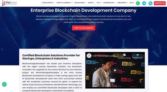 Blockchain App Developer website