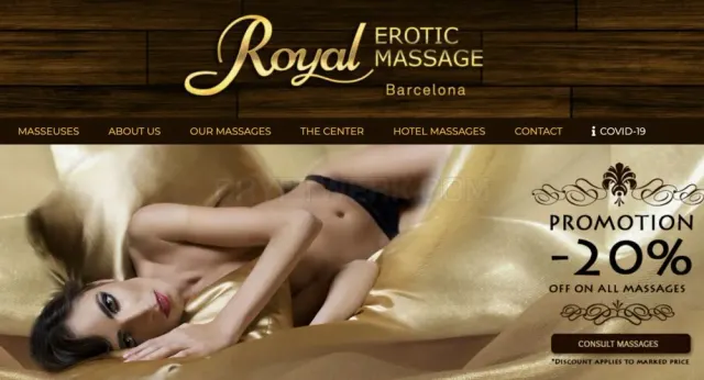 Royal Erotic Massage Barcelona website