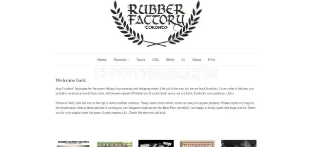 Rubber Factory website