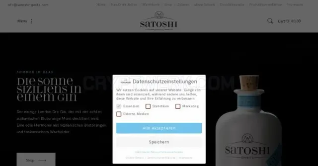 Satoshi Gin website