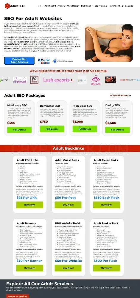 SEO for Adult Websites website