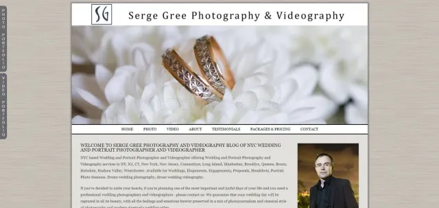 Serge Gree Photography and Videography website