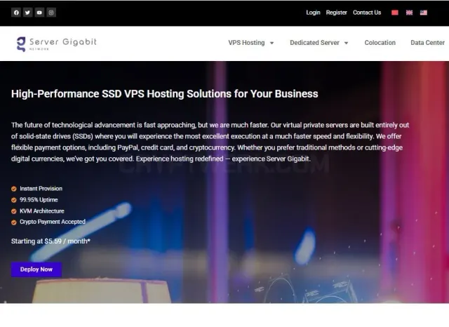 Server Gigabit LLC website