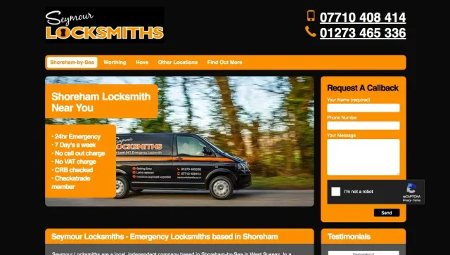 Seymour Locksmiths website
