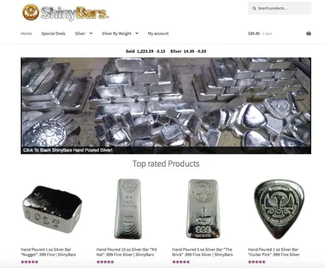 Shinybars.com website