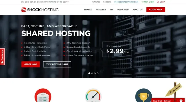 Shock Hosting website
