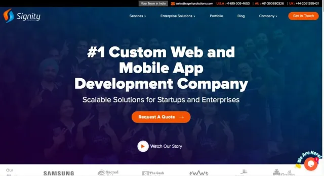 Signity Solutions website