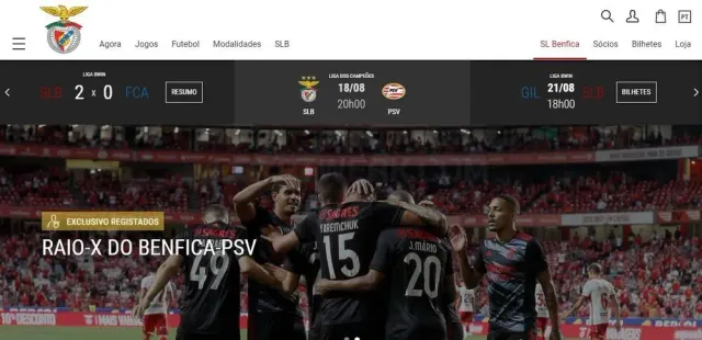 SL Benfica website