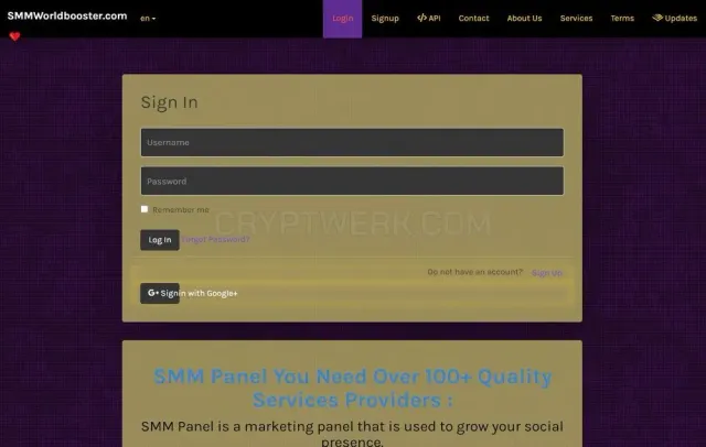 SMMWorldBooster website