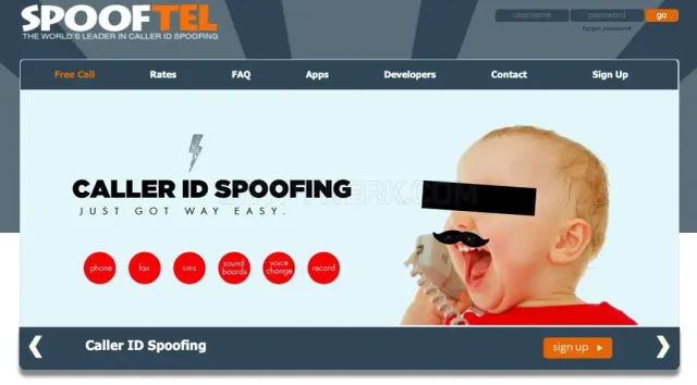 SpoofTel website