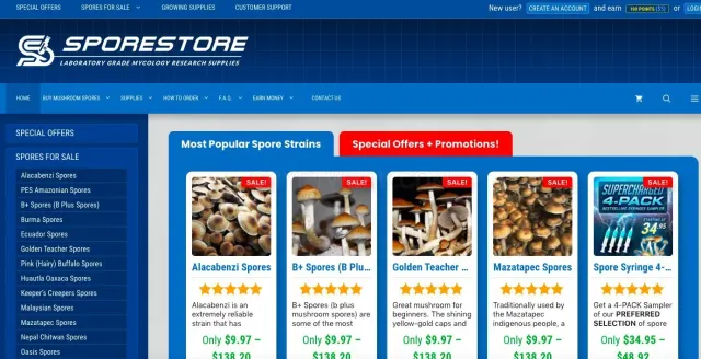 SporeStore.com website