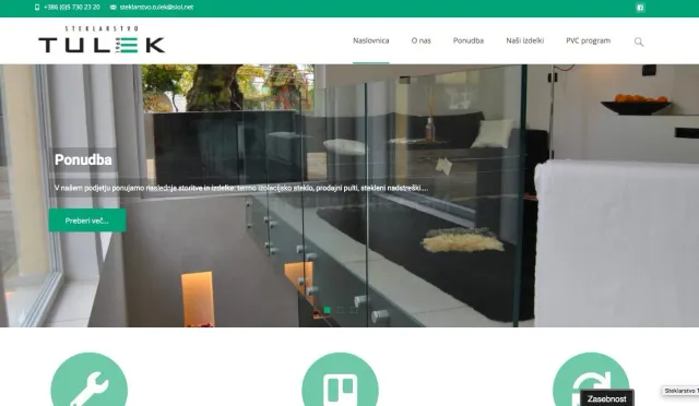 Steklarstvo Tulek website