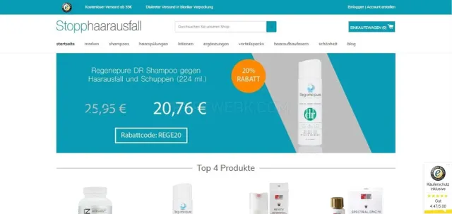 StoppHaarausfall website