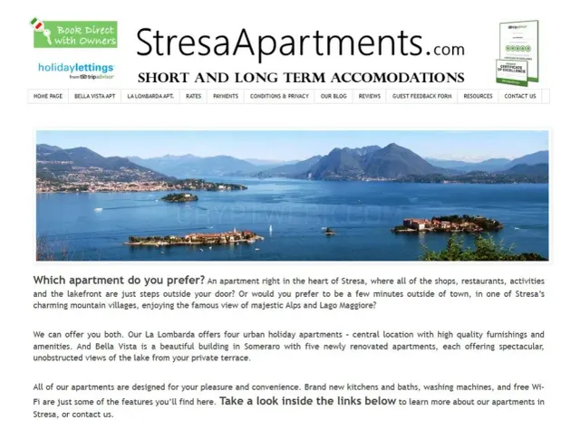 Stresa Apartments website