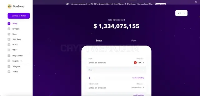 Sunswap website