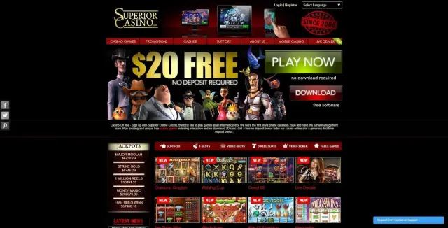 Superior Casino website