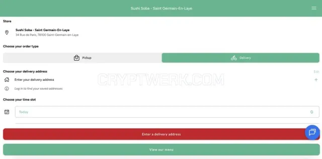 Sushi Soba website