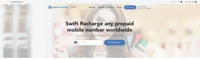 SwiftRecharge website