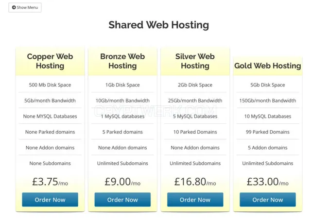 TandyUK Servers website