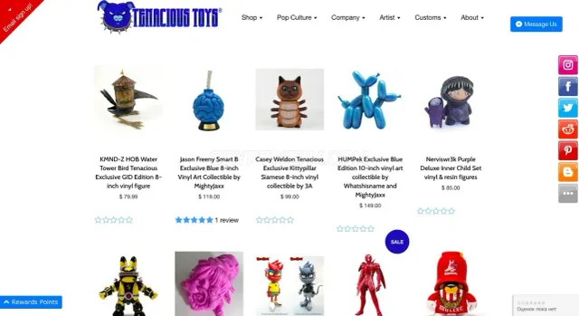 Tenacious Toys website