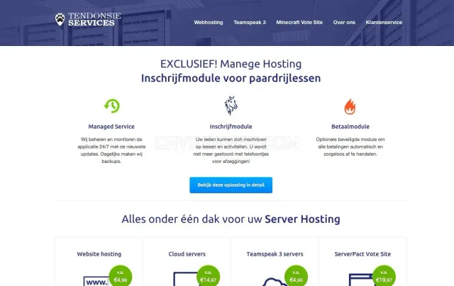 Tendonsieservices.nl website