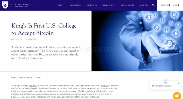 The King's College website