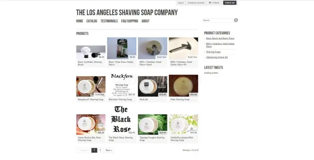 The Los Angeles Shaving Soap Company website