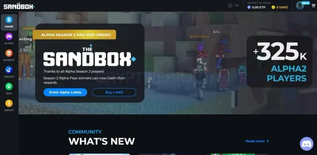 The Sandbox website