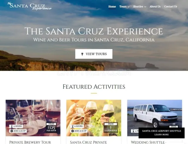 The Santa Cruz Experience Wine Tour website