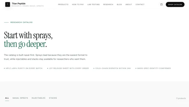 Titan Peptide Lab website