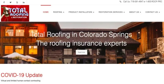 Total Roofing website