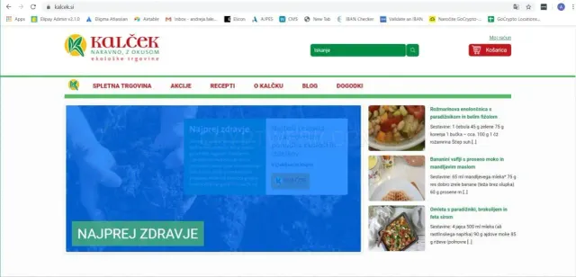 Trgovina Kalček website