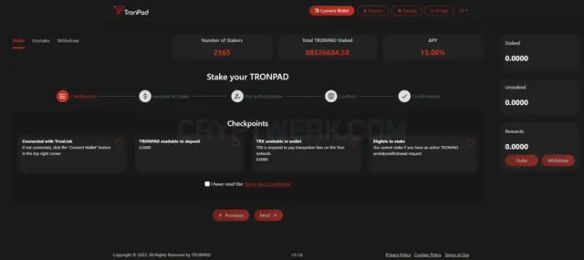 TronPad website