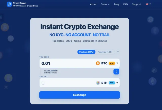 TrustSwap Lnc website
