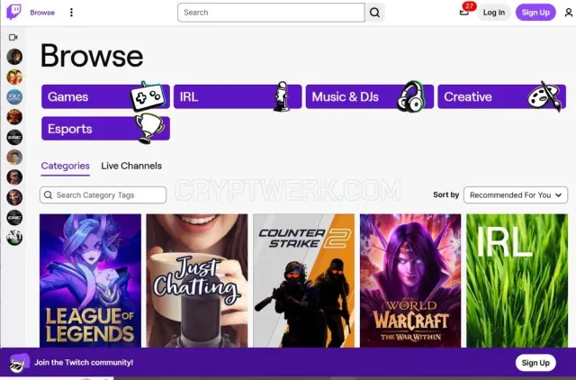 Twitch website