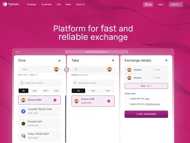 Tyt Coin website