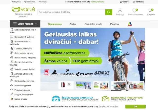 Varle.lt website