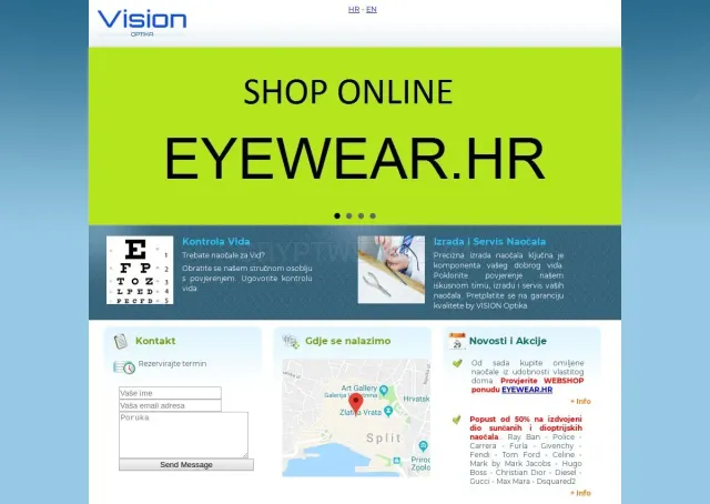 Vision-optika.hr website