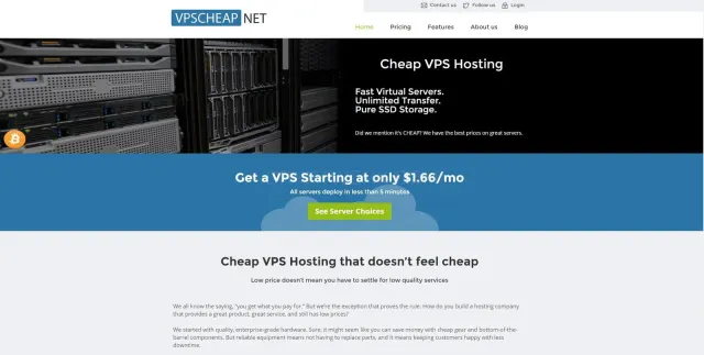 Vpscheap.net website
