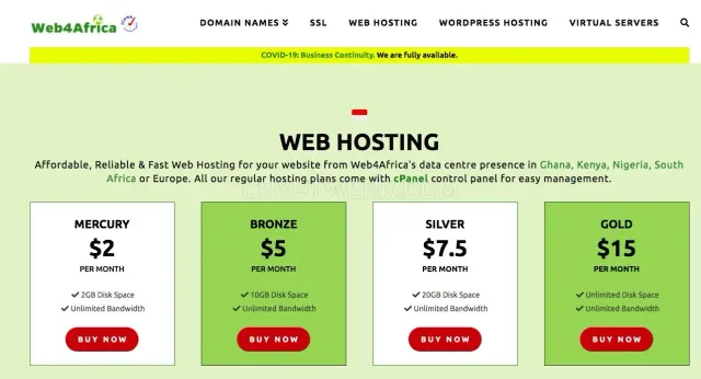 Web4Africa website