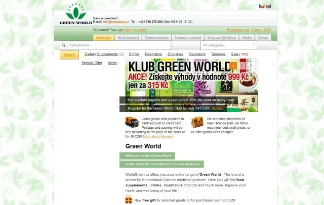 Worldgreen.cz website