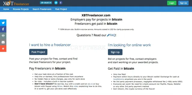 XBTfreelancer.com website