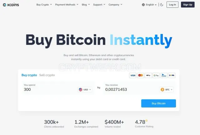 Xcoins website