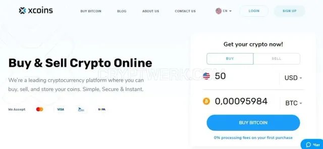 Xcoins.com website