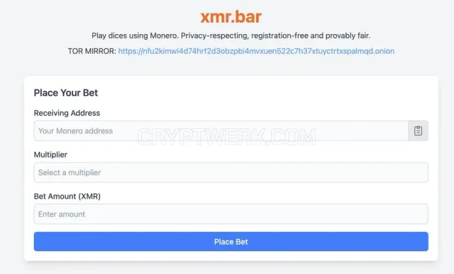 XMR.BAR website