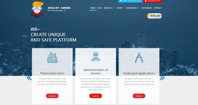 Zdalnyadmin.com.pl website