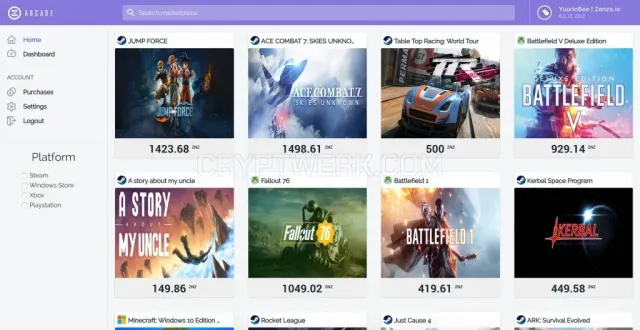 ZENZO Arcade website